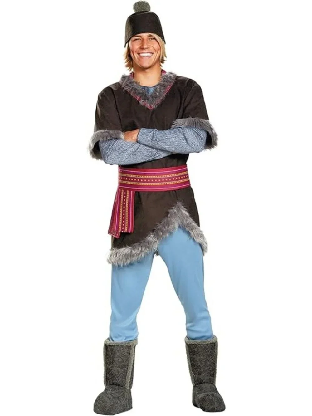 Disney Frozen Kristoff Deluxe Costume Prince Disguise Halloween Adult Mens L/XL